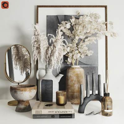 侘寂风花瓶书籍饰品摆件